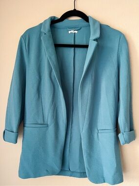 (Maurices) Women's Teal Open-Front Blazer Jacket 3/4 Sleeve size Small